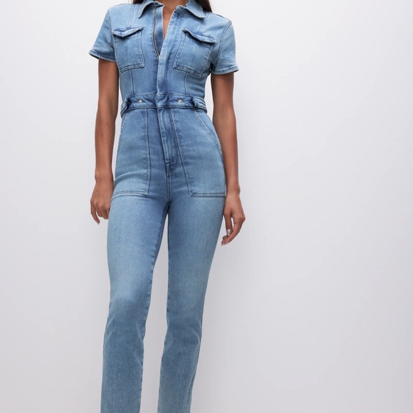 Good American Denim - Good American Women's Blue Denim Jumpsuit